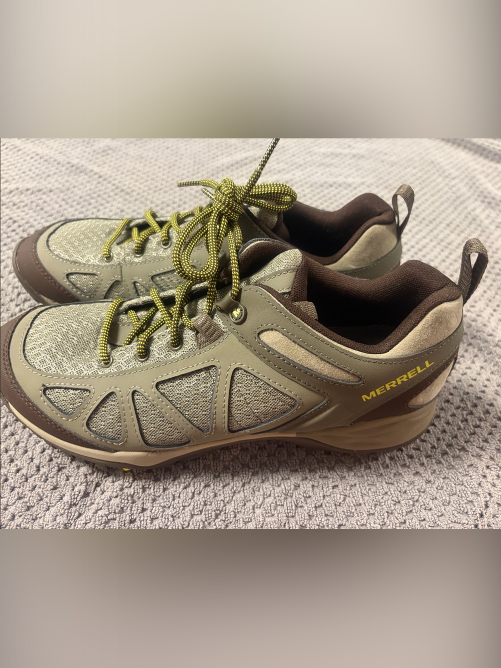 Merrell Olive Green and Brown Women's Trail Sneakers